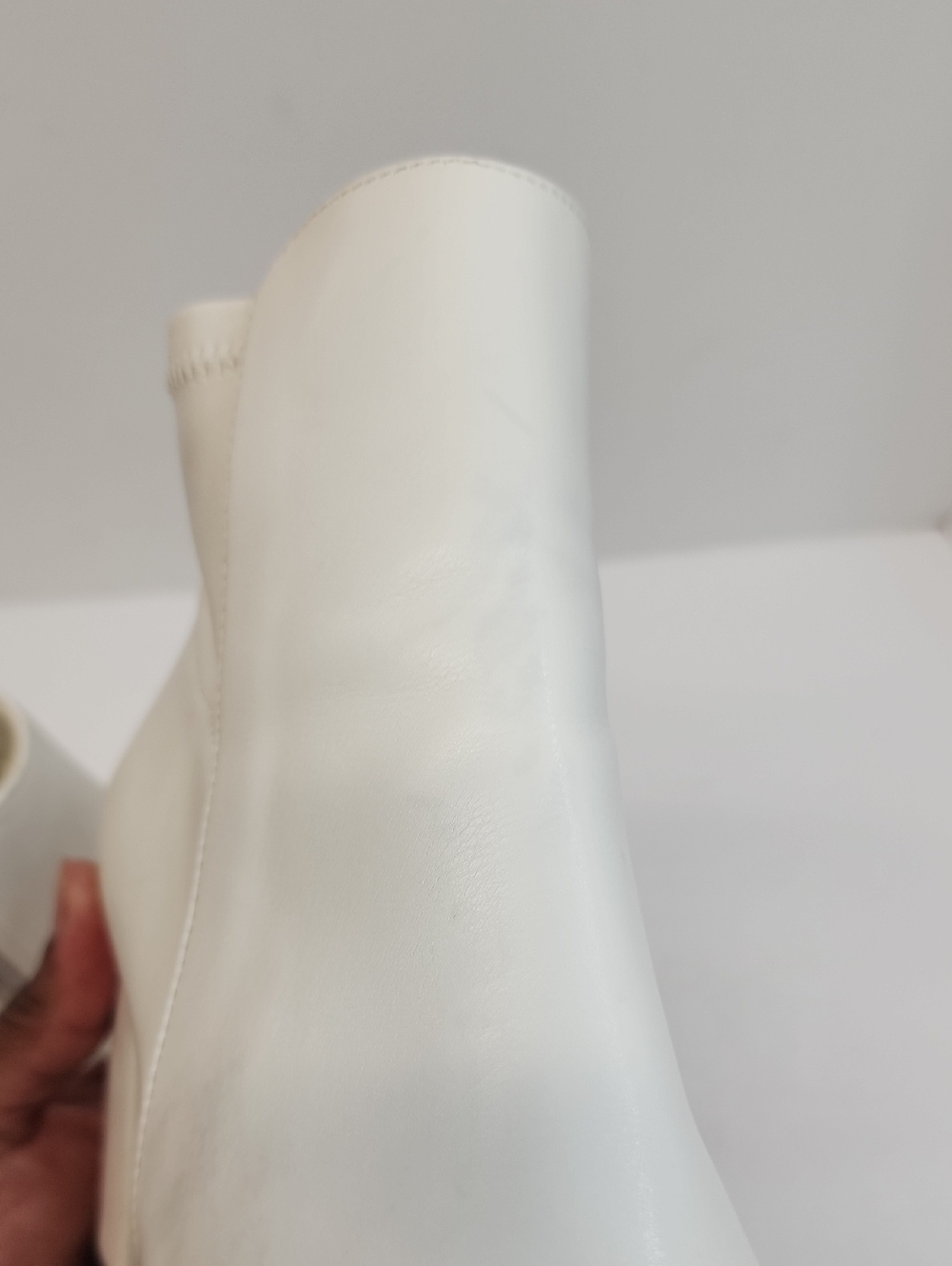 MIA White Block Heel Ankle Boots Side Zip Booties Size 6.5 - Picture 10 of 12